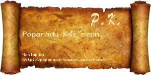 Poparadu Kászon névjegykártya