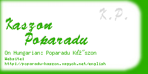 kaszon poparadu business card